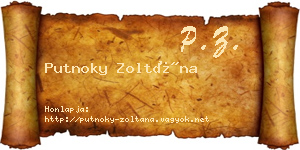 Putnoky Zoltána névjegykártya